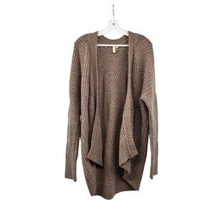 Moth by Anthropologie Womens Knit Cardigan Open Long Sleeve Stone Size Medium